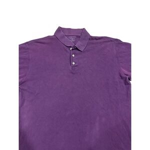 St Johns‎ Bay Mens XXL Purple Super Pique Polo Shirt Short Sleeve Cotton Blend
